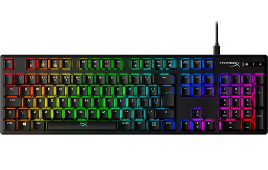 HyperX Alloy Origins RGB 赤軸 HX-KB6RDX-JP Teclado Gamer Mecânico HyperX Alloy Origins, RGB, Switch HyperX